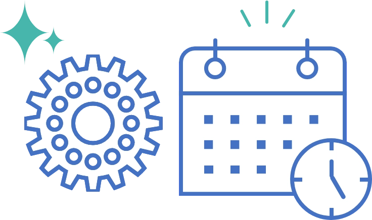 安定した品質と柔軟な納期対応を示すアイコン